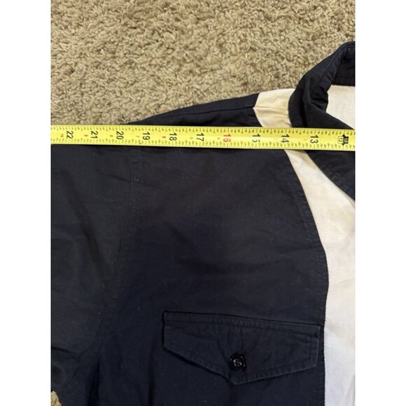 Vintage 100% Cotton Aztec Trim Western Navy Long Sleeve Button Down Rodeo USA XL - Picture 8 of 11